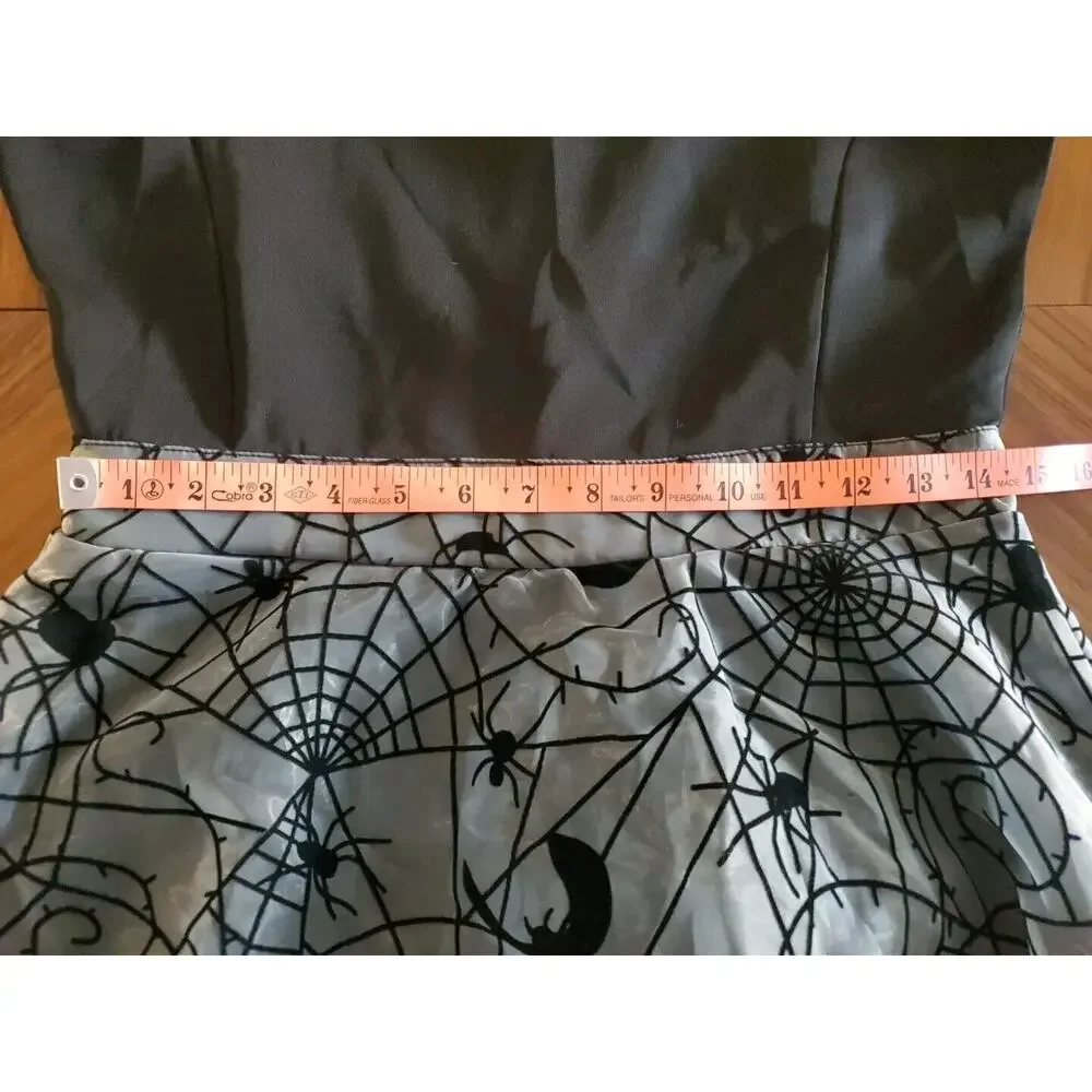 Spirit Black Spider Web & Bats Dress Large Witchy Halloween Party Cosplay